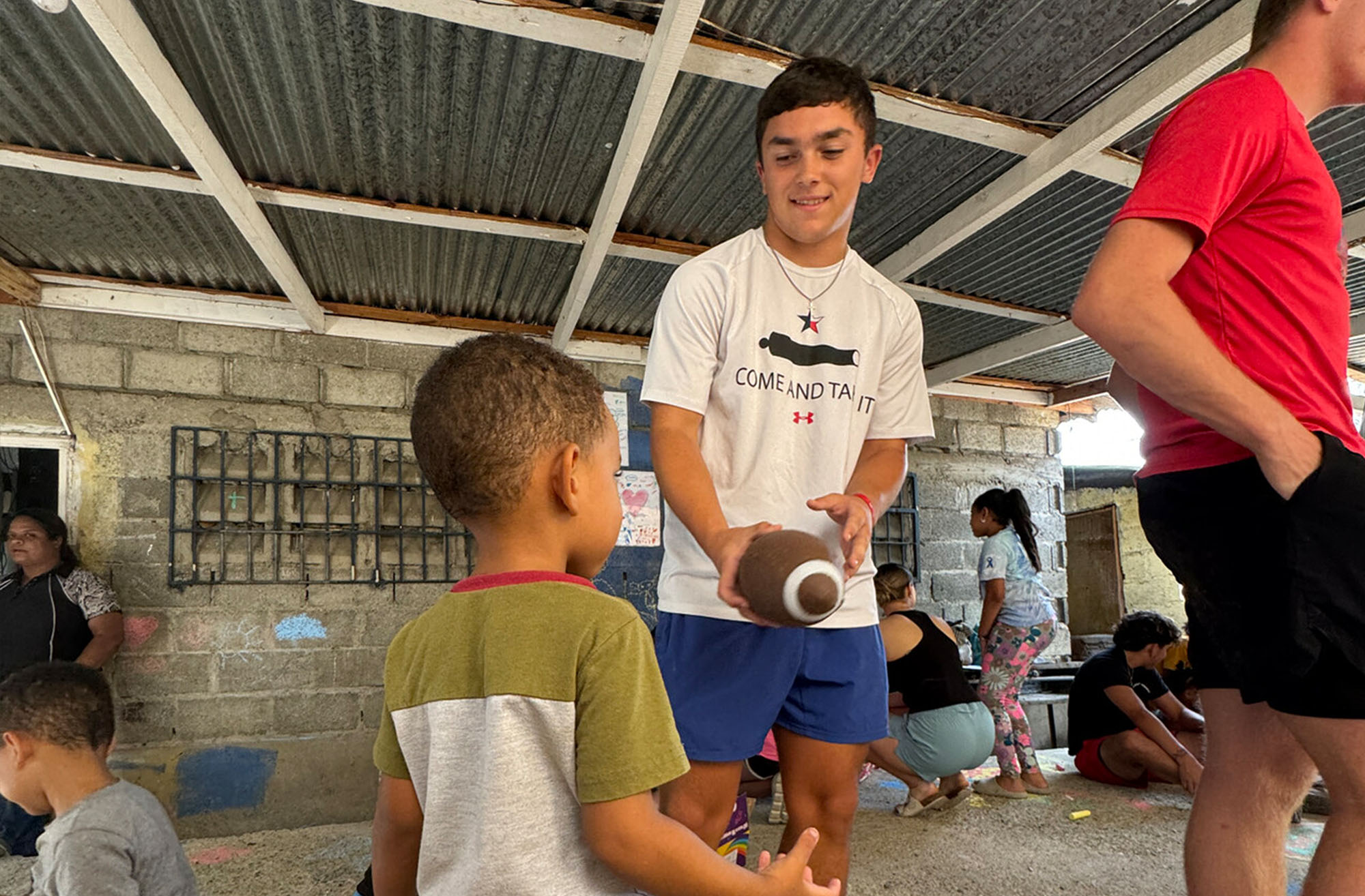 Playing together on a mission trip